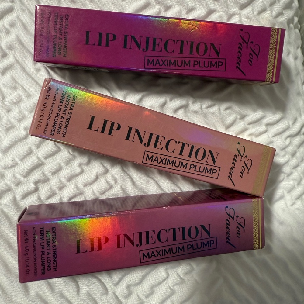 Too Faced Lip Injection Maximum Plump - Iridescent Pink $51 for all 3